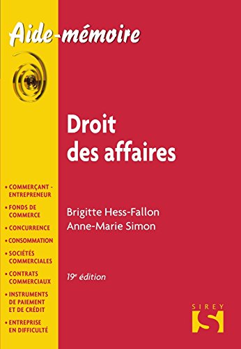 droit des affaires (19e édition) by (Paperback)