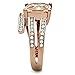 Marimor Jewelry Women's Stainless Steel Rose Gold Princess Cut Champagne Zirconia Cocktail Ring Size 8