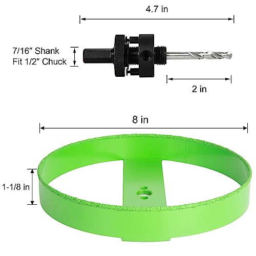 8 Inch Hole Saw Carbide for Recessed Lights, Cutting Plaster Drywall Ceiling photo 11
