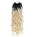 MOBOK 6Pcs/Lot 613 Goddess Locs Crochet Hair Curly Ends Blonde Hair Ombre Wavy Faux Locs Crochet Hair for Black Women Pre Loop Twist Braiding Soft Synthetic Hair Extension(20inches(6-packs), OT613)