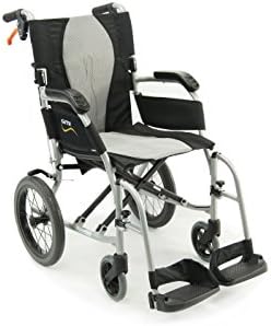 Karman HealthcareErgonomic Transport Wheelchair with Removable Footrest, 16", 18 Pound