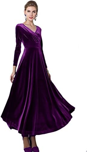 twist front long sleeve velvet fit & flare dress 7283724