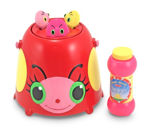 Melissa & Doug Mollie Ladybug Bubble-Blowing Bucket Set With 3 Bubble Wands