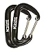 K2 Camp Gear Wiregate Carabiner Set (2 Pack) Aluminum. Holds 2400lbs Each - Camping Hammock Upgrade (Black)