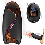 Penis Training Sex Toys Male Masturbator, Treediride Liquid Silicone Adult Toys Pulse Vibration Glans Stimulator with Intelligent Heating Function 5 Modes Waterproof for Prolonging Sexual Endurance