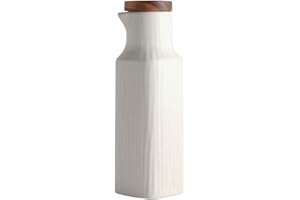OnePine 300ml Ceramic Oil Dispenser Bottle, Oil Bottle Cruets No Drip, Olive Oil Dispenser, Condiment Container with Lid