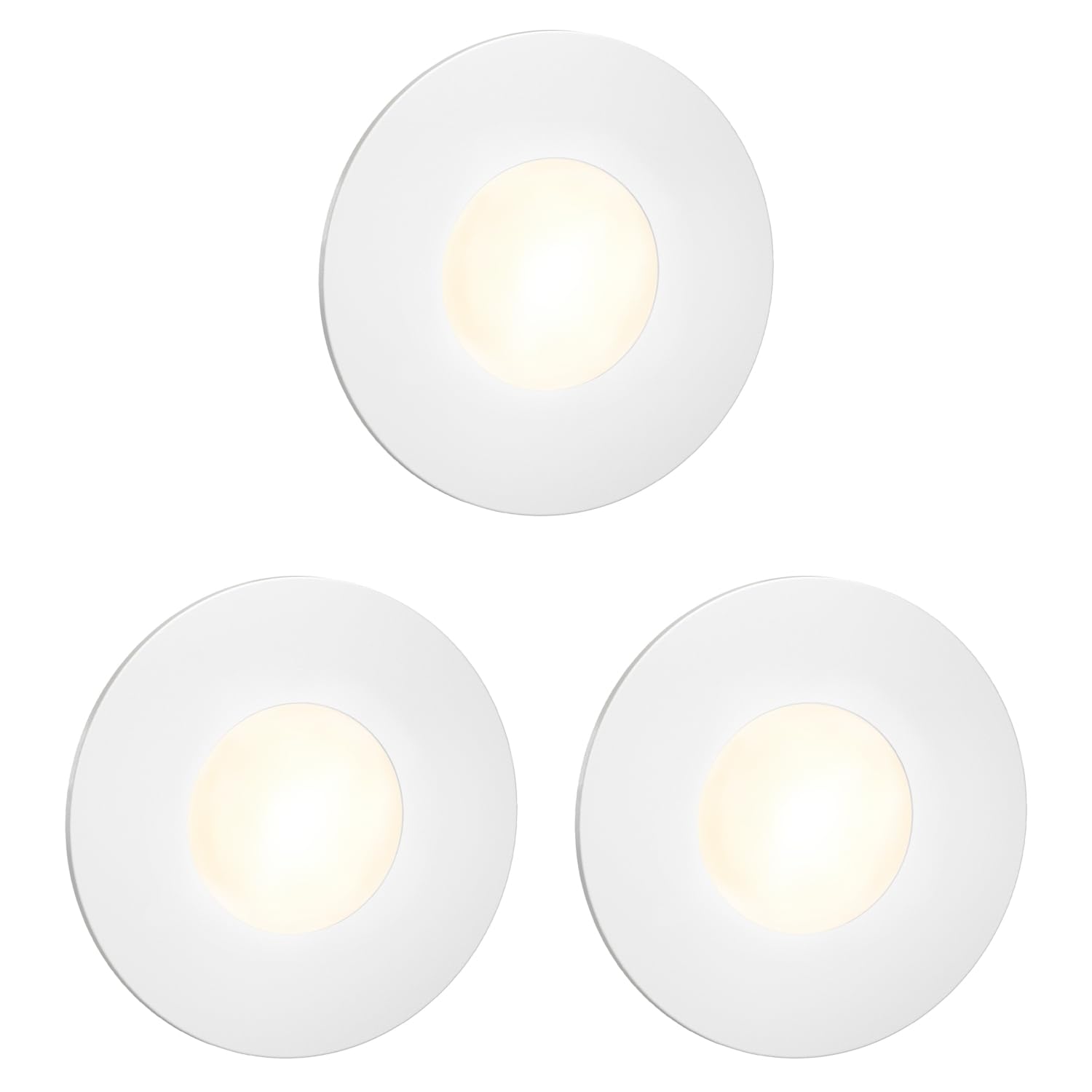 ledscom.de 3 LED Staircase Light/recessed wall Light FEX for Indoor and Outdoor use, Round, 85mm Ø, Warm White