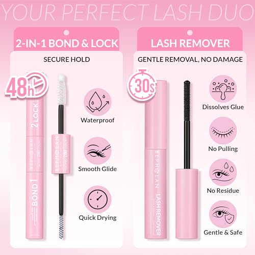 BEPHOLAN Cluster Lashes Kit 608Pcs Lash Book with Glue and Remover and Lash Tweezer Individual EyeLashes D Curl Eyelash Extensions for DIY Eye Lashes Clusters at Home 8-16mm (60D+80D+100D+120D)