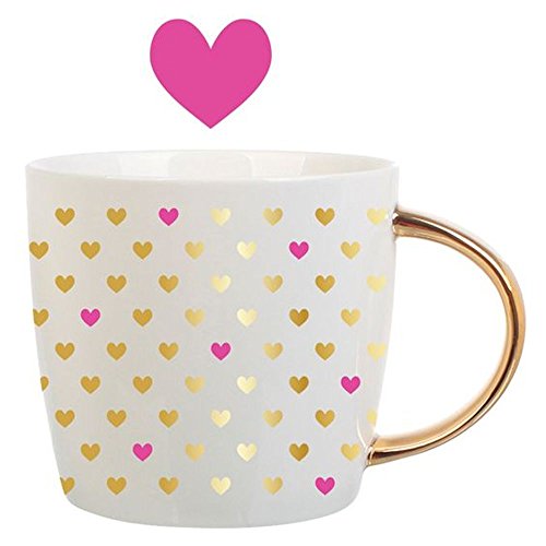 Slant Collections 14oz Mug Gold Hearts