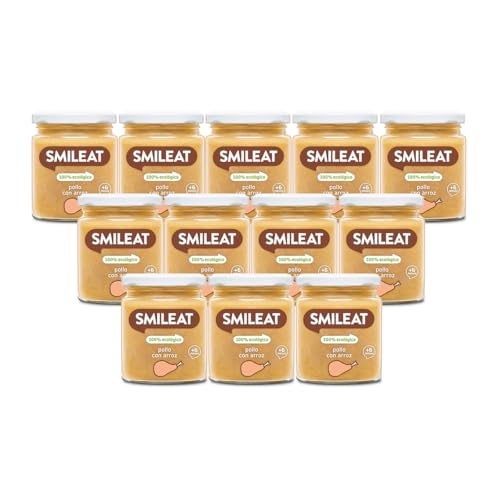 EAT & SMILE Tarritos de Pollo con Arroz, Ingredientes Reales, Para Bebés a Partir de los 6 Meses - Pack de 12 x 230g - 2760g