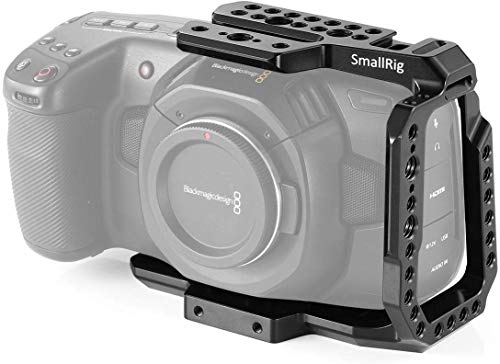 SMALLRIG BMPCC 4K/6K Half Cage Compatible with Blackmagic Pocket Cinema Camera 4K/6K, Half Cage with Anti-Twist Mechanism and Built-in NATO Rails - 2254