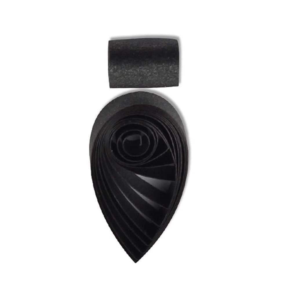 ODETOJOY Metallic Paper Quilling Metallic Paper 5 mm Strip of Quilling Paper White Gold Blue Green Black – 60 Strips, 54 cm Length (Black)