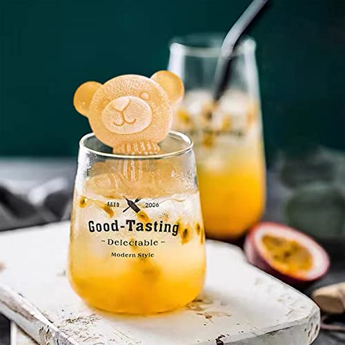 Bear Ice Mold, Cute 3D DIY Pudding Mould，Ice Coffee Juice Cocktail Mould, Ice Cube Trays Mold, Candy Soap Candle Mold, Bear Silicone Molds for Party Cake Decoration(2 PCS) (Small Size)