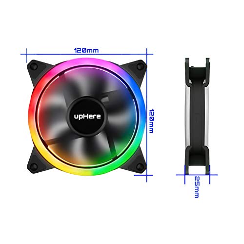 upHere-120mm-Colorido-LED-Ventilador-de-PC-Ventilador-para-Ordenador-Silencioso-Paquete-de-3F03CF