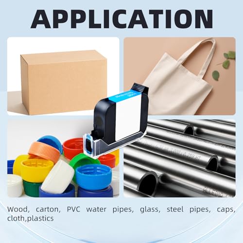 Ink Cartridge Rapid Drying Inkjet, 42ml Inkjet Printer Cartridge Quick Dry Solvent Ink Cartridge Replacement for 0.5inch/12.7mm Models Printer(Black)