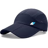 Seektop Foldable Baseball Cap, UPF 50+ 3-Panel Packable Outdoor Hat | Long Brim, Quick-Dry Breathable Mesh, Adjustable Drawstring, Lightweight Folding, Ideal for Hiking Traveling, Men Women