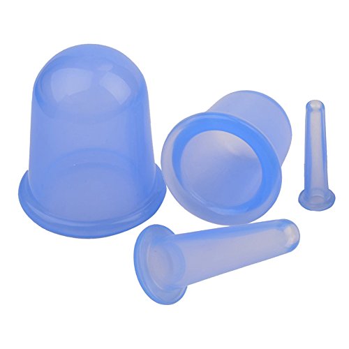 ZDU 4 Pcs Silicone Cupping Cups Set Massage Vacuum Therapy Rubber Cup Body Face Back Legs Cups