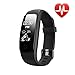 Lintelek Heart Rate Fitness Tracker Watch, Updated Activity Tracker with Multiple Sports Modes, IP67 Waterproof Touch Screen Smart Pedometer for Android and iOS Smart Phones