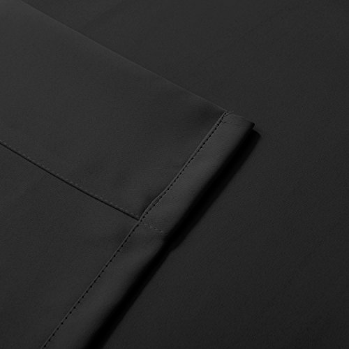 cololeaf Flame Retardant Fire Resistant Curtains Thermal Insulated Blackout Pinch Pleated Panels for Home, Kitchen, Office, Hotel, School, Cinema and Hospital - Black 52W x 63L Inch (1 Panel) - Thumbnail 3
