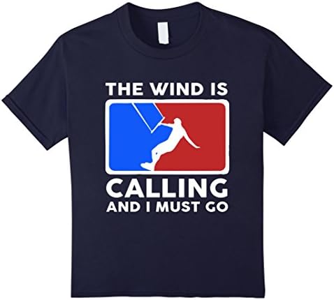 Kids Kitesurf-kitesurfing shirt-The wind calling and i must go 10 Navy