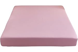 OTOB Pink Twin Bed Fitted Sheets for Teens Full Cotton Easy-Fit Sheet Perfect for Bed Durable Deep Pocket Fitted Sheet with Elastic Band Pack and Play (Pink, Twin)