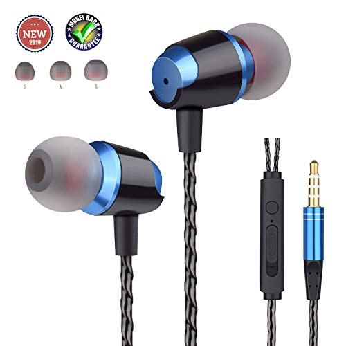 Earbuds Ear Buds Wired Headphones with Microphone in Ear Earphones with Stereo Mic and Volume Control Compatible Android Smart Phones iPhone iPad Samsung Music Noise Cancelling 3.5mm Audio Headphones