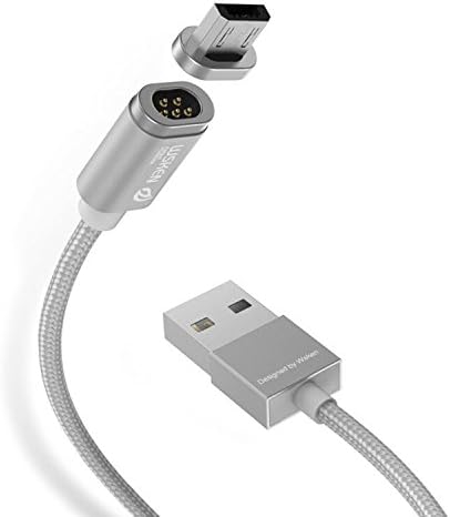 Wsken Mini 2 Micro USB Magnetic Cable LED Display Sync Date and Fast Charge 3.28ft Nylon Braided Cord for Android Cell Phone