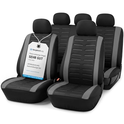 Upgrade4cars Universal Seat Cover Set 2026 Version | Covers for Front and Rear Seat in Grey | Car Interior Accessories Decoration