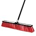 Alpine Industries Alpine Heavy Duty Push Broom for Floor Cleaning Soft Bristle Brush for Shop, Deck, Garage, Concrete for Indoor & Outdoor Sweeping Broom (Red -24 inches)