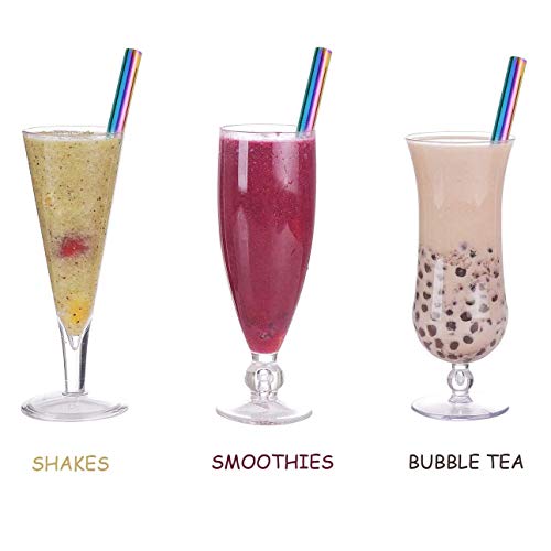 YXHZVON Bubble Tea Strohhalme Set, 5 Stück Metall Trinkhalme Breite Edelstahl Strohhalme Wiederverwendbar mit… – Bild 3