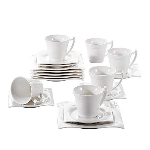 Buy Vancasso Aurora 18Piece Porcelain Coffee Sets Ivory White Afternoon Tea Sets with Cups