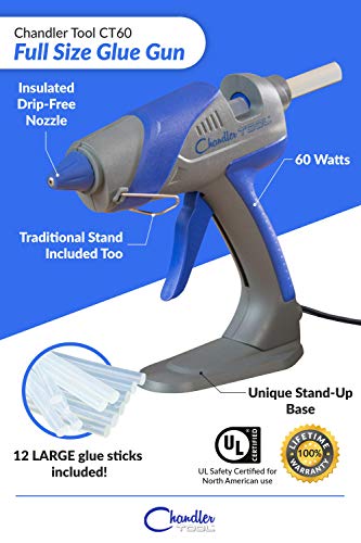 Chandler Tool Hot Glue Gun - 60 Watt Full Size Heavy Duty High Temp Industrial Hot Melt Glue Gun Kit - //coolthings.us