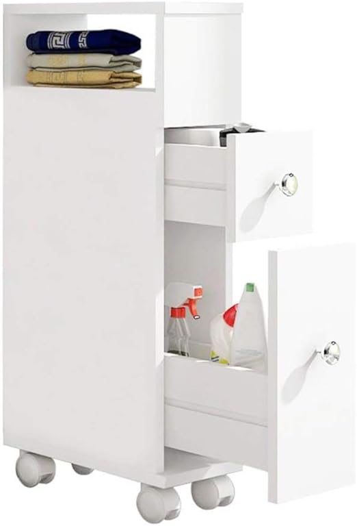 ease Mueble de baño con Ruedas con 2 cajones Carro de ...