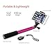 Accmor Rhythm Pro Extendable Handheld Monopod with Mini Tripod Stand and Bluetooth Remote Shutter for iOS & Android Smartphones, Digital and POV Cameras - Rose Red
