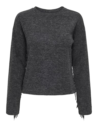 Onljake Life L/S Fringe Top JRS, Negro, S