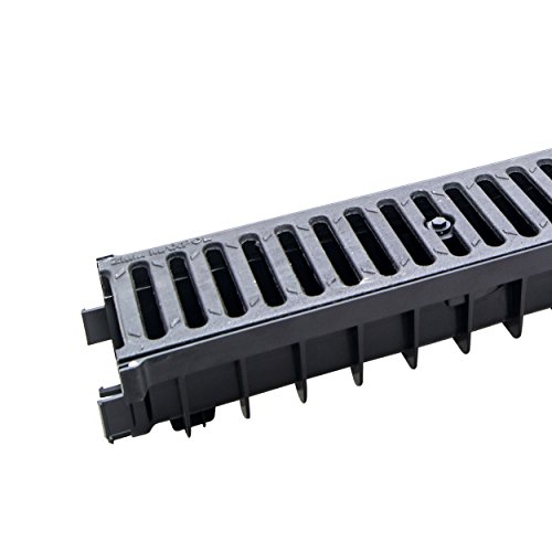 5 m Entwässerungsrinne mit Dichtung Belastungsklasse B125. Gussrost ( Gußrost ). Tiefe: 100mm – Bild 3