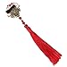 FANTAC CRAFTS Vintage Women Girl Hair Clip Bronze Tassel Bead Fan Kimono Hair Accessories Cosplay (Red)