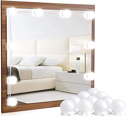 Hollywood Style Led Vanity Mirror Lights Kit With 10 Dimmable Light Bulbs For Makeup Dressing Table And Power Supply Plug In Lighting Fixture Strip White No Mirror Included Us In Stock Lighting