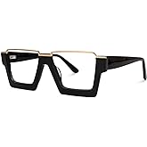 VOOGLAM Rectangle Blue Light Blocking Glasses for Women Men Anti Eyestrain Dry Eyes Computer Phone TV Eyewear Dardhan