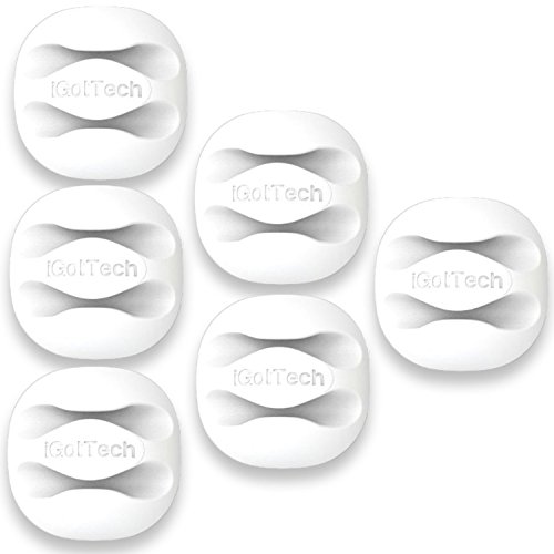 iGotTech Cable Clips and Cord Management System: Desktop Cable Organizer and Computer, Electrical, Charging or Mouse Cord Holder (White) - Thumbnail 5