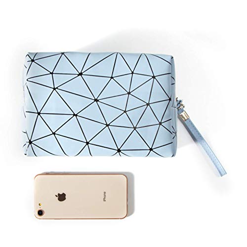 Makeup Bag Small Travel Portable Multifunctional for Cosmetics Make Up Tools with Mini Makeup Brush Set Sponge Gift for Women Girls
