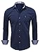 TAM Ware Men's Classic Slim Fit Checkered Contrast Long Sleeve Dress Shirts