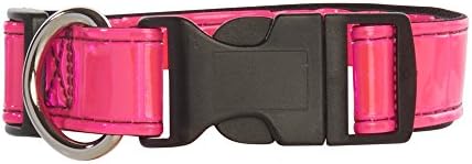 PetNV DC-021-M Reflective Collar, Reflects Light Up to 1,500 Times Brighter than White Fabric, 1" Wide, Medium, Pink