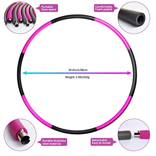 Hula Hoop for Adults Weighted Hoola Hoop for Fitness Exercise 8 Section