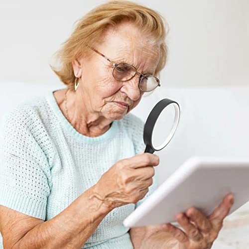 HAKACC 2 Stück Lupe Handheld, 2,5-fache und 4-fache Leselupe 75mm Handlupe für Senioren Kinder Hobbybeobachtung Zeitungen Lesen Insekten