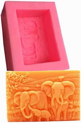 Cute 3D Lovely Family of 3 Elephants Cake Chocolate Handmade Soaps Bee Wax Candles Resin Ice DIY Birthday Gift for Girl Child Woman Silicone Mold