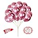HoveBeaty Pink Balloons Chrome Shiny Metallic Latex 12 Inch Thicken Balloons 50 Pack for Wedding Party Baby Shower Christmas Birthday Carnival Party Decoration Supplies