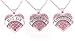 Charm.L Grace Crystal Heart Necklaces Set Mom Big Sis Middle Lil Sister
