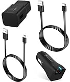 Google Pixel and Google Pixel XL Adaptive Fast Charger Type-C USB 2.0 Cable Kit by Ixir - {Wall Charger + Car Charger + 2 Type-C Cable} True Digital Adaptive Fast Charging