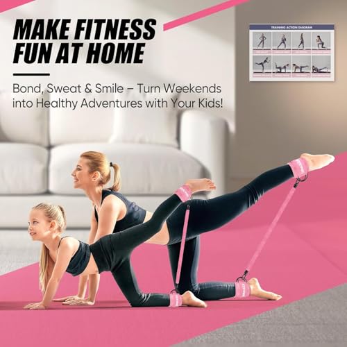 KUZARO Resistance Bands Set with Ankle Straps, Legs and Glutes Workout Equipment, Ankle Weights Bands for Women, Booty Exercise Equipment for Kickbacks and Hip Training, Home Gym Fitness Equipment